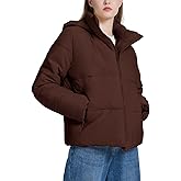Wyeysyt Womens Cropped Puffer Jacket Warm Winter Quilted Jacket with Removable Hood Short Padded Coat