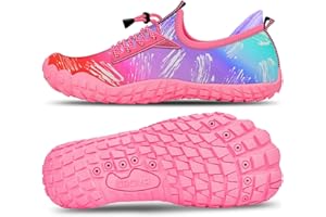 CROVA Built-in Heel Grips Water Shoes for Kids Girls Boys Hiking Wide Barefoot Swim Beach Pool Big Kid