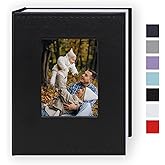 Cherrich Small Photo Album 4x6 100 Pockets Leather Cover Picture Book Holds 4x6 Photos for Wedding, Baby, Family, Graduation