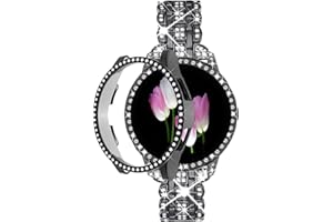 Mtozon Bling Band+ Case Compatible with Samsung Galaxy Watch 7 40mm/44mm, Women Replacement Dressy Strap& Cover for Samsung Watch 7