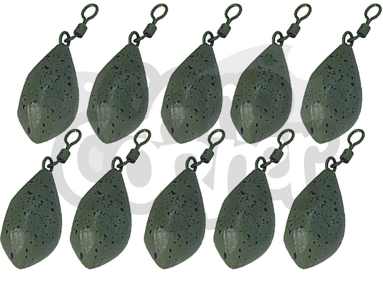10 x Carp Barbel Ledger Fishing Tri Bomb Casting Style Coated Weights 1