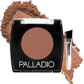 Palladio Brow Powder for Eyebrows, Soft and Natural Eyebrow Powder with Jojoba Oil &amp; Shea Butter, Helps Enhance &amp; Define Brows, Compact Size for Purse or Travel, Includes Applicator Brush, Auburn