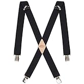 Dickies Men’s 1-1/4" Solid Straight Clip Suspender – Adjustable Fit, Heavy-Duty Clips