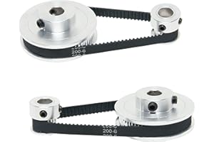 SHCEEC 2PCS Set 2GT Aluminum Timing Pulley 20&60 Teeth 8mm Bore Synchronous Wheel with 2PCS Length 200mm Width 6mm Belt (20-60T-8B-6)