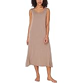 GYS Sleeveless Nightgowns for Women Soft Bamboo Viscose Night Shirts Tank Sleepwear with Pockets Long Sleep Dress