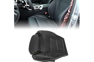 Priprilod Black Leather Driver Side Bottom Replacement Seat Cover Compatible with Mercedes Benz C300 2015 2016 2017 2018 2019 2020 2021