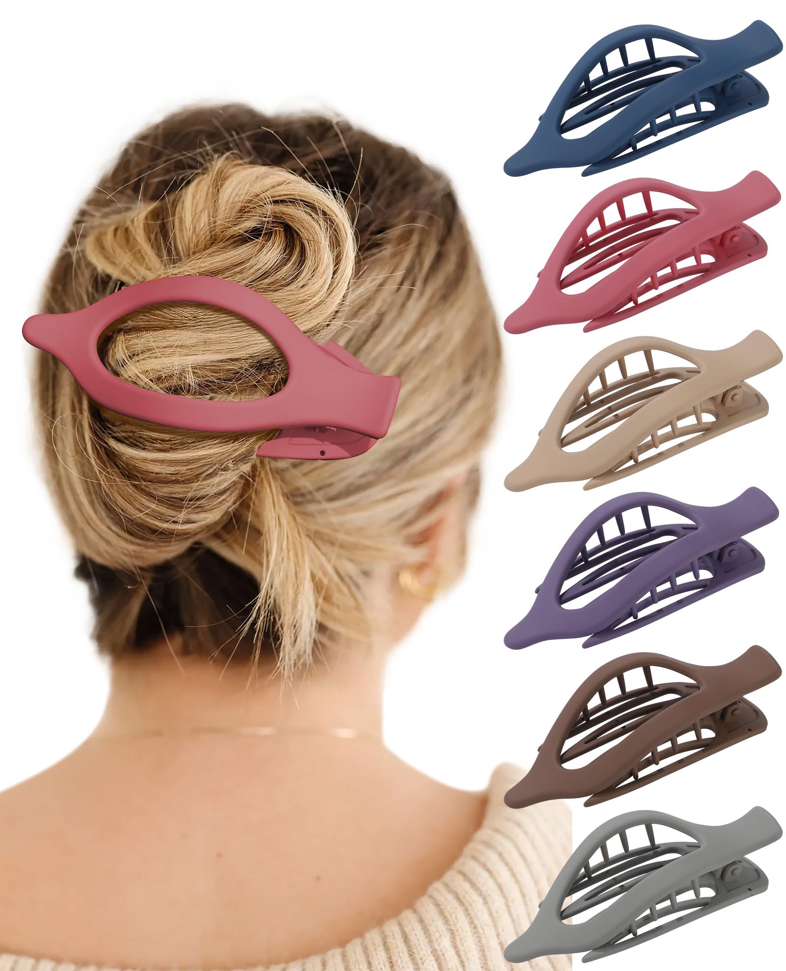 French Flat Hair Clips for Women - 6Pcs Flat Hair