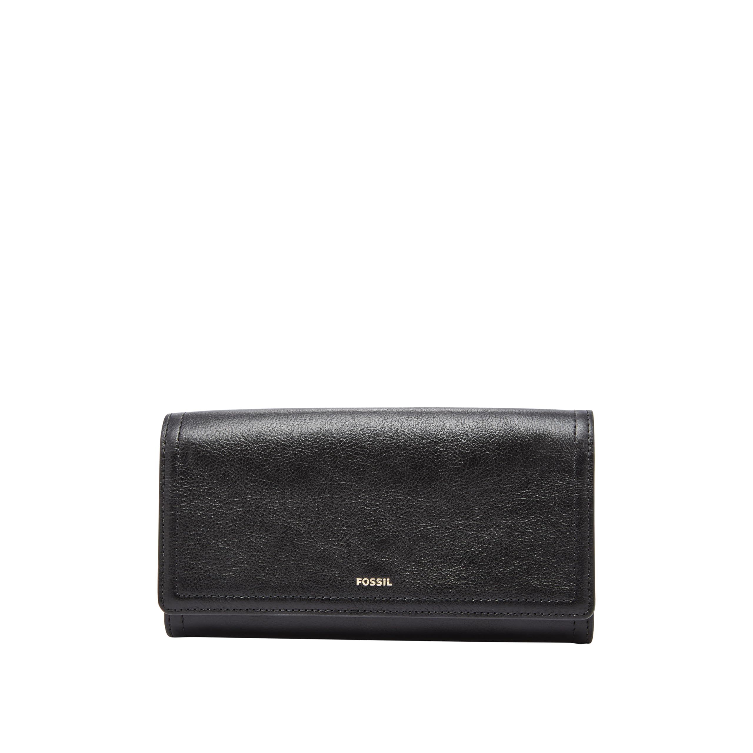 Photo 1 of Fossil Women's Logan Leather Wallet RFID Blocking Flap Clutch Organizer, Black (Model: SL7833001)