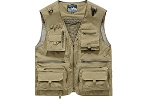 Sobrisah Outdoor Fishing Vest Safari Photography Work Outerwear Vests Family Matching Travel,12Years - Adult XXL