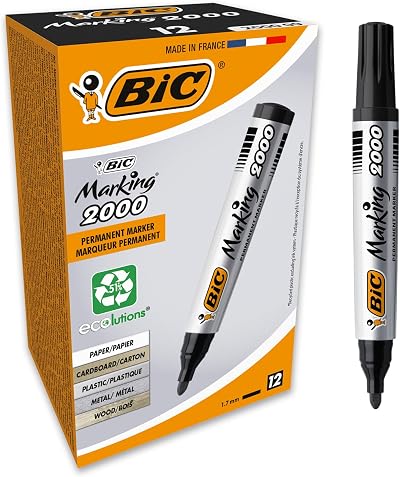 BIC Marking 2000 ECOlutions Permanent Marker Pens Black Pack of 12