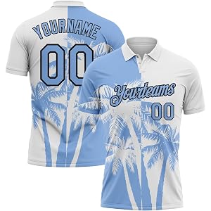 Fanscustom Custom Funny Golf Shirts for Men/Women/Youth, Personalized Printed Basbeall Team Polos Bowling Sports Jersey