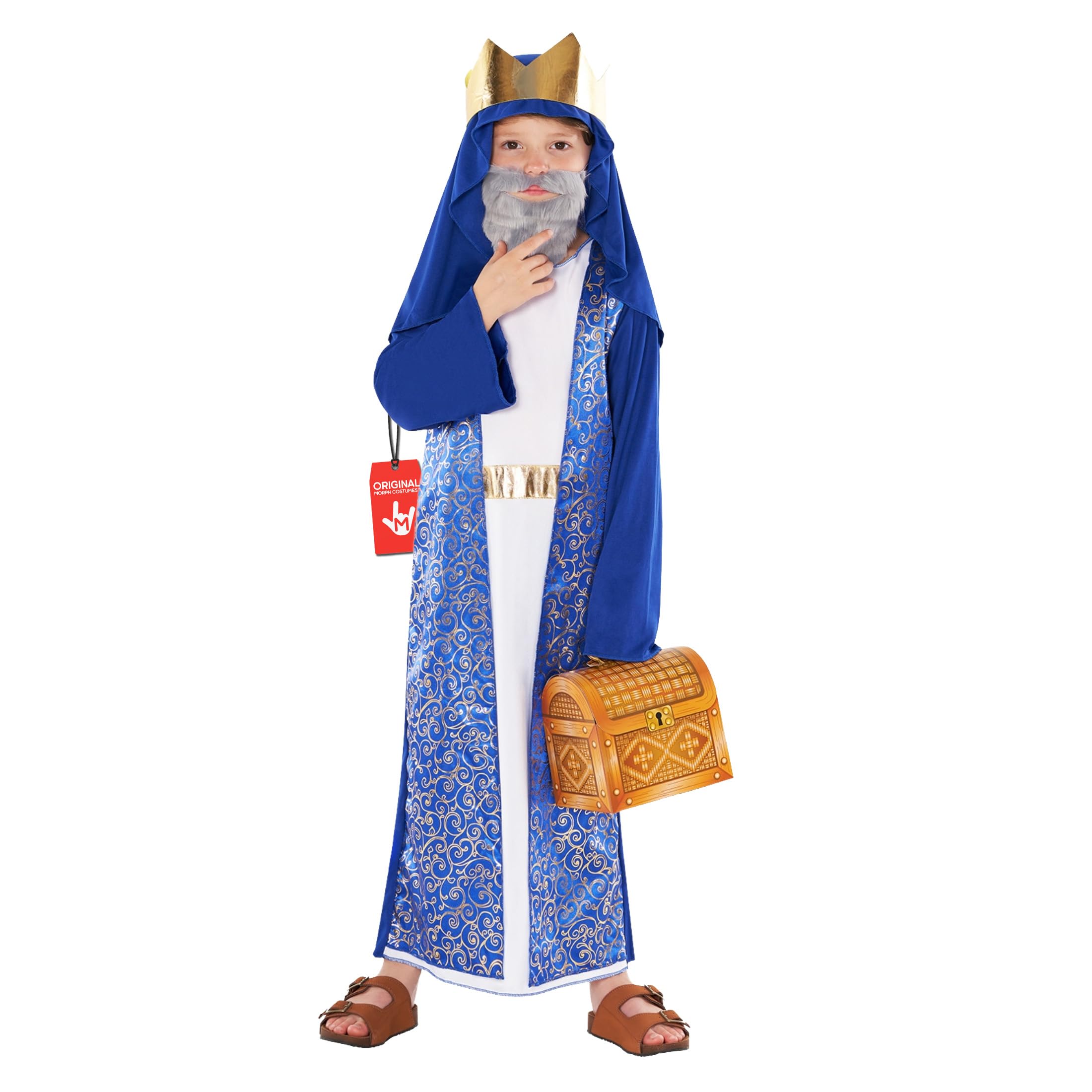 Morph 3 Wise Men Kids 3 Kings Nativity Costume, 10-12 Years