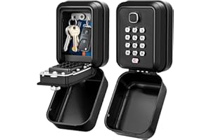 HUANLANG Lock Box for Keys with Code, Waterproof Key Boxs Wall Mount 12-Digit Keypad Locks Box for House Key, Realtors, Garag