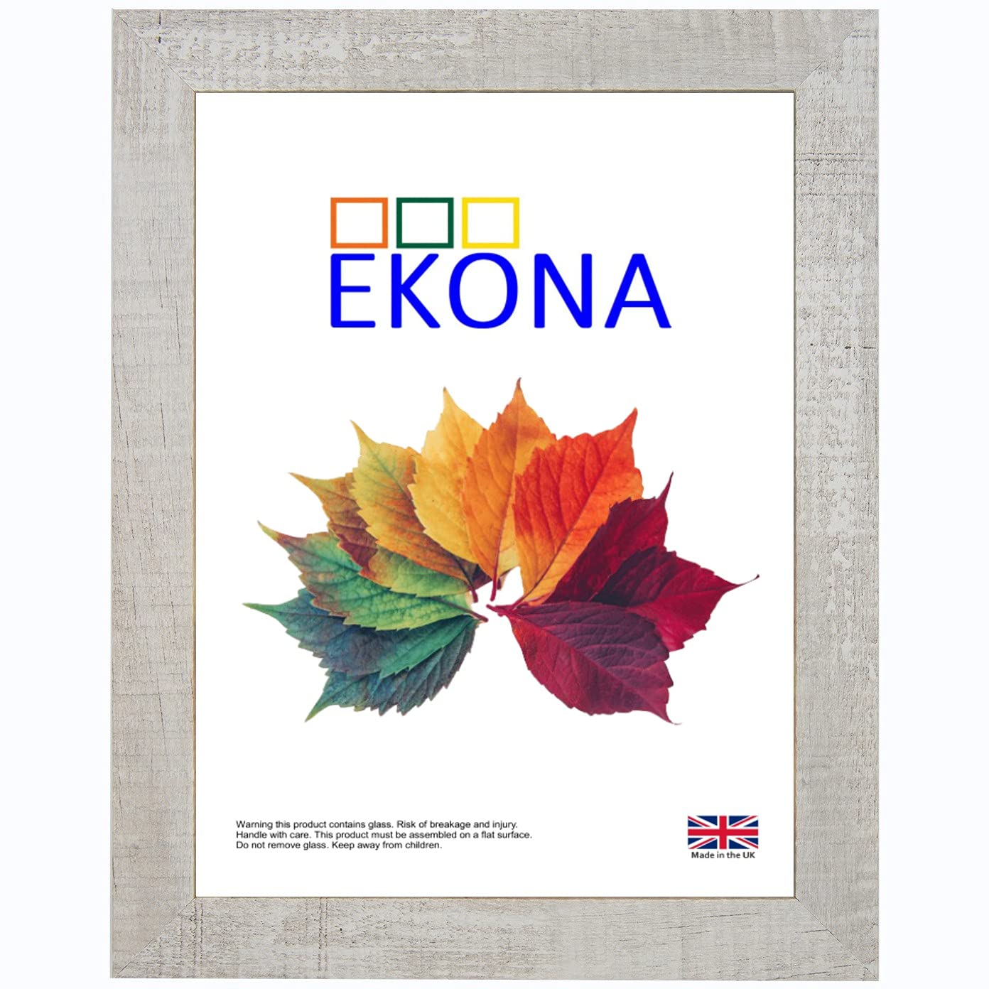Ekona Frames Photo Picture Frame Made From Recycled Material, Complete With a Glass Front, Ideal for Desks and Walls, Portrait and Landscape, 8x8, Mushroom