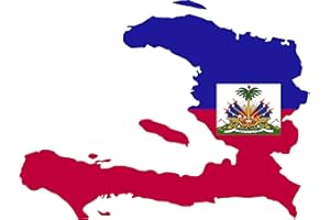 SOUTHERN STICKER COMPANY Map with Flag Inside Haiti 4x4.6 Sticker Decal die Cut Vinyl - Made and Shipped in USA
