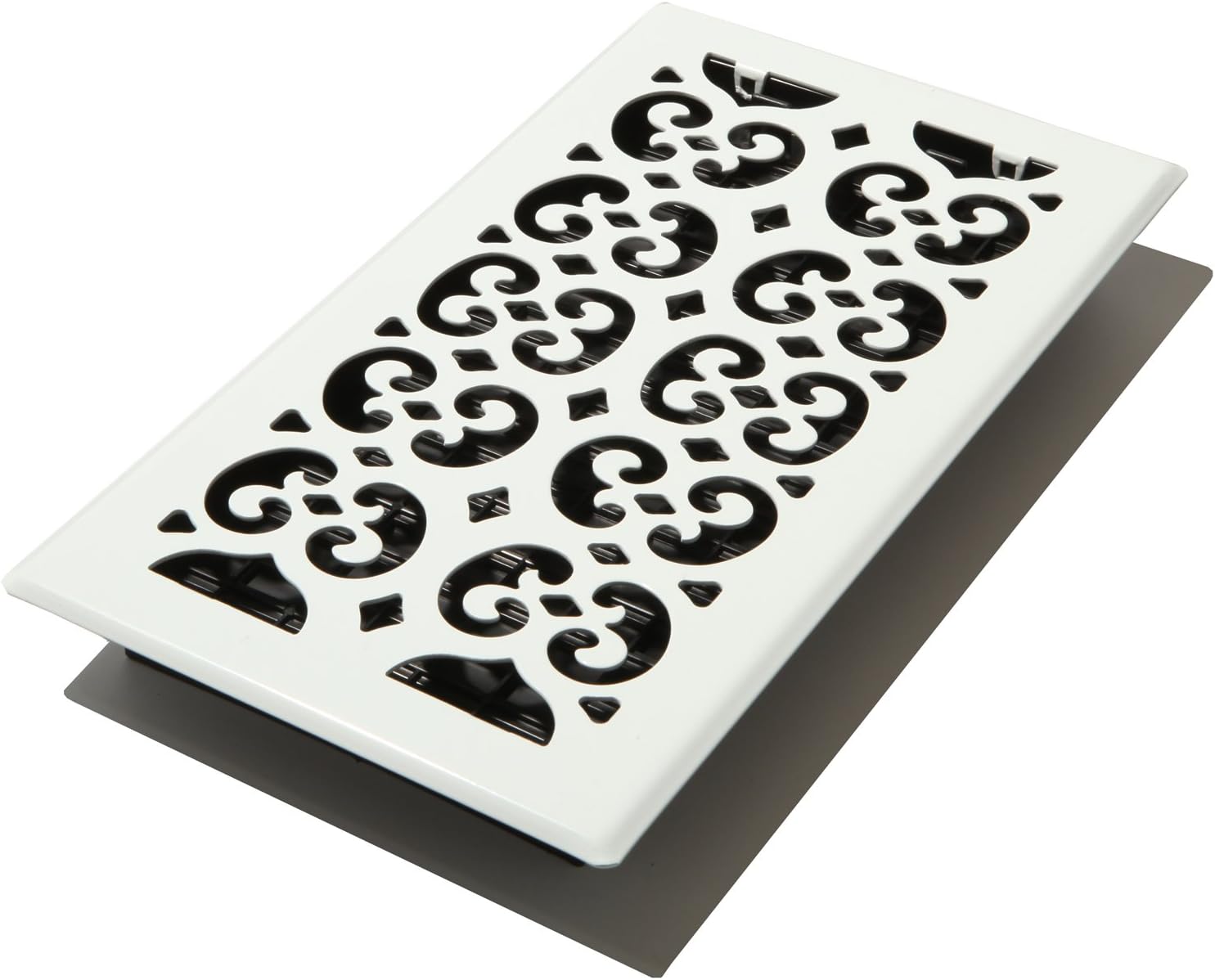 Decor Grates FSH612-WH Scroll Floor Register, 6-Inch by 12-Inch, White