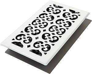 Decor Grates FSH612-WH Scroll Floor Register, 6-Inch by 12-Inch, White