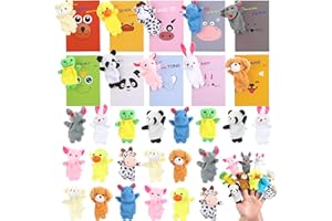 BILLMOSS Valentines Day Gifts for Kids - 20 Pack Valentines Cards with Finger Puppets Plush Animal Toys for Kids School Gift Exchange Classroom School Gift Exchange Prize Rewards Party Favors