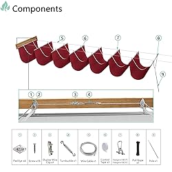 SunnyRoyal Red 7'x9' Waterproof Pergola Shade Cover