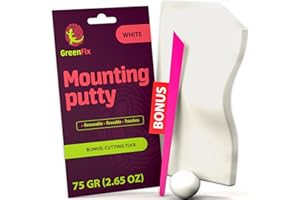 GreenFix Mounting Putty 2.65oz - White Museum Adhesive Sticky Tack Removable - Tacky for Collectibles Figurines Arts & Crafts - Poster for Walls Non Marking
