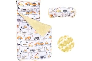 DAYEEBALL Toddler Nap Mat with Pillow and Blanket, Thicken Kids Sleeping Bag for Boys and Girls, Extra Large Rolled Napping Mats for Daycare, Sleepovers Preschool Travel Camping, Ages 3-7 Years