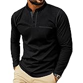 Sailwind Men's Henley Shirts Long Sleeve Button T-Shirt Casual Stylish Cotton Pullover Shirt with Pocket