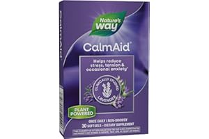 Nature's Way CalmAid, Helps Manage Stress and Tension*, Clinically Studied Lavender, Non-Drowsy, 30 Softgels