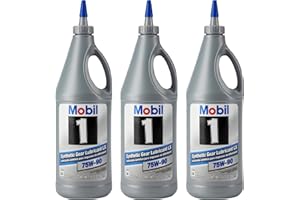 SCENTS N STORIES 75W-90 Synthetic Gear Oil Mobill1 1043611, API GL-5 Full Synthetic Differential & Transmission Fluid, 3-Pack 1 Quart Extreme Pressure Protection, Thermal Stability