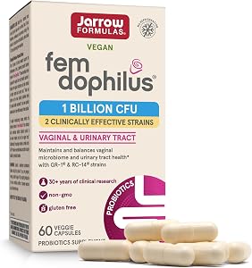 Jarrow Formulas Fem-Dophilus Vaginal Probiotics 1 Billion CFU With 2 Science-Backed Strains, Dietary Supplement For Vaginal &