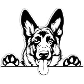United by Color German Shepherd Sticker 5x5 Inches - Strong Adhesive Waterproof German Shepherd Accessories - Does not Fade, Used for Car, Laptop, Truck, Water Bottle, Helmet, RV (Black)