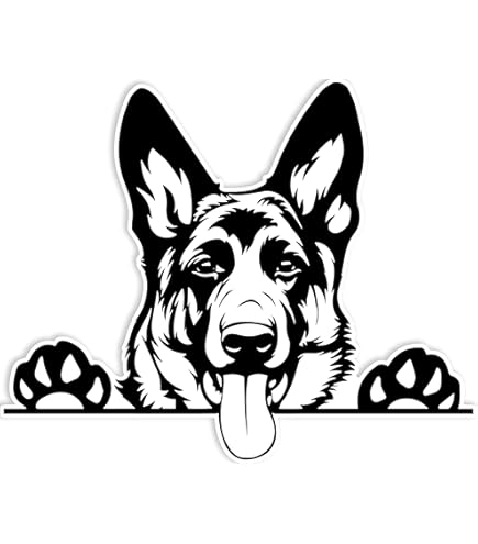 WickedGoodz German Shepherd Decal – Smiling Dog Bumper Sticker, Full Color Vinyl For Cars, Laptops, Windows, Tumblers