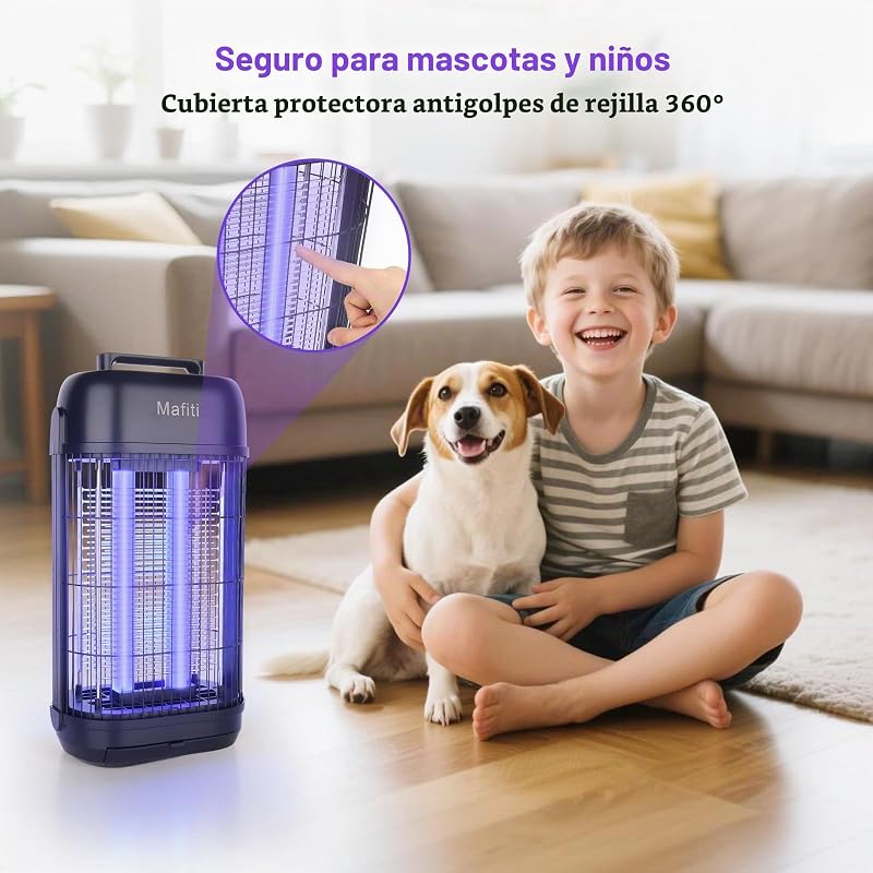 Matamoscas Eléctrico 1200V con Luz UV 20W, Trampa Insectos Interior