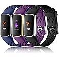 Maledan Compatible with Fitbit Charge 5/ Fitbit Charge 6 Bands Women Men, Breathable Sport Band Soft Waterproof Replacement Wristbands Strap for Fitbit Charge 5/ Charge 6 Advanced Fitness Tracker