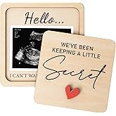 KATINAT Grandparent Reveal Keepsake, Pregnancy Announcement for Grandparents, Baby Announcement Sign, Ultrasound Picture Frames Wooden Keepsake Box, First Time Grandparents Gift