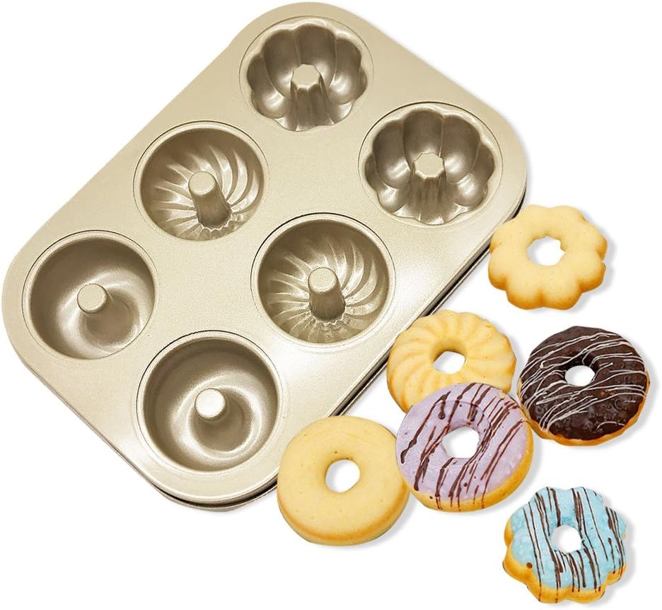 HOMOW Nonstick Heavy Duty Donut Pan Muffin Pan Cake Mold Cupcake Pan (10.5"X 7.3"X 0.7")