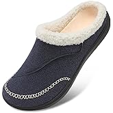 LeIsfIt Womens Wide Slippers Adjustable Diabetic Slippers Warm Cozy Slip on House Slipper Non-slip Memory Foam Winter House Shoes Indoor Outdoor
