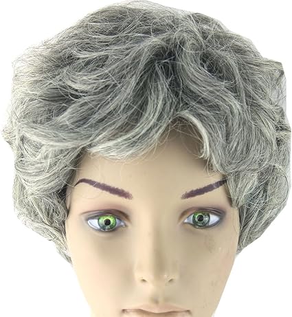Kolight Mode Court Culry Waves Cheveux Gris Granny Femme