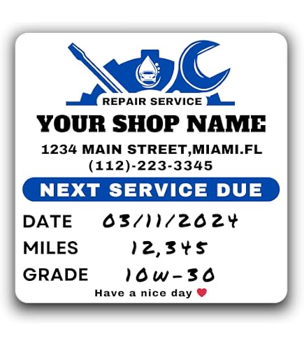 thumbnail image 2 of Personalised Oil Service Due Custom Decal – Next Service Sticker With Your Name – Vinyl, Made In France 2 of 5