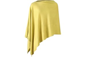 Fomolom Women Ponchos Sweater Versatile Lightweight Solid Knitted Shawl Wrap Scarf Cape Accessories for Womens