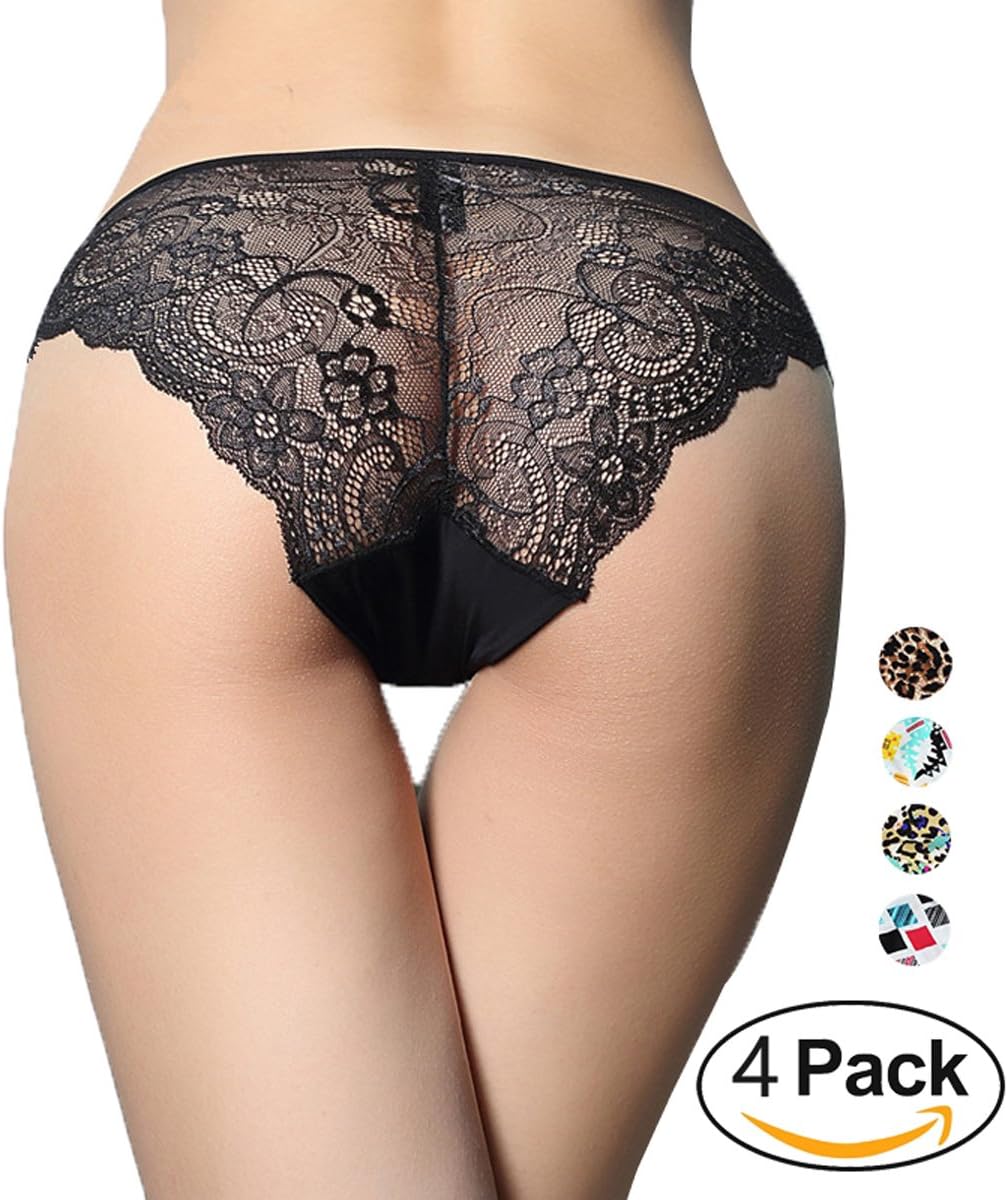 Panbra Womens' Printed Seamless Lace Hipster Bikini Panties Pattern A XL