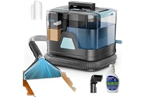 DEVOAC C8 Portable Carpet Upholstery Spot Cleaner Machine with Versatile Tools, Self-Cleaning, 18Kpa Powerful Suction, Pet Stain Remover, Car and Auto Detailer (Cyan)