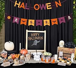 Black Backdrop Curtains 30ft x 10ft: Polyester