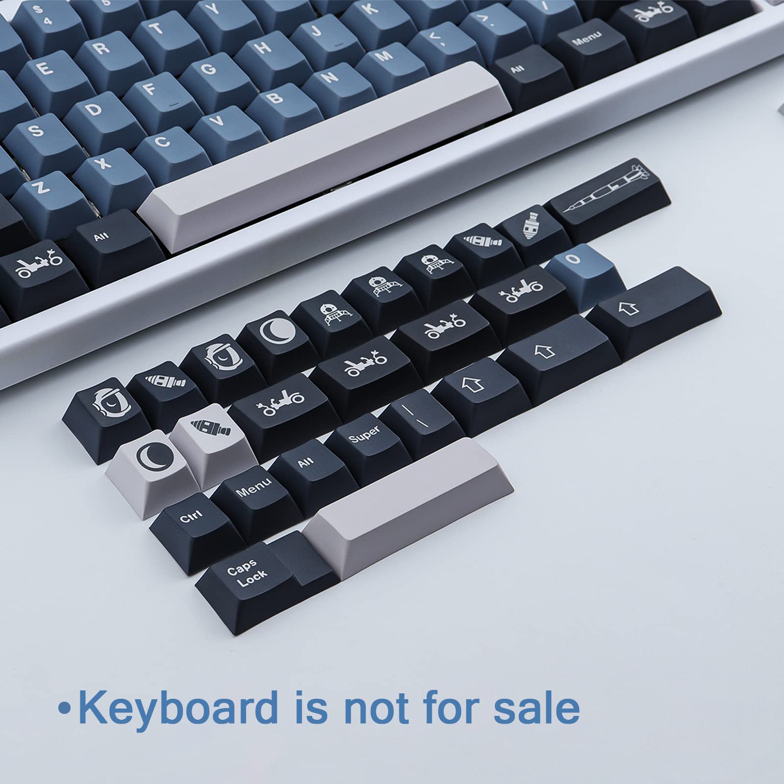 Sunzit PBT Keycaps,142 Tasten Custom Weiß Shine Through