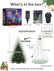 Super RGB 7Ft Smart Christmas Tree Lights, 400 LEDs