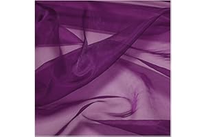 MDS-MEGADECORSUPPLY MDS Halloween Organza Fabric – Pack of 5 Yards, 44" Wide, Sheer Crystal Tulle for Haunted House Décor, Pumpkin Party Backdrops, Spooky Drapes, Costumes, DIY Crafts & Themed Events - Dark Purple
