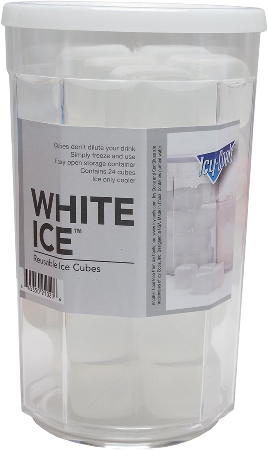 White Ice (TM) Reusable Ice Cubes for your Drinks 24 Cubes Amazon.co