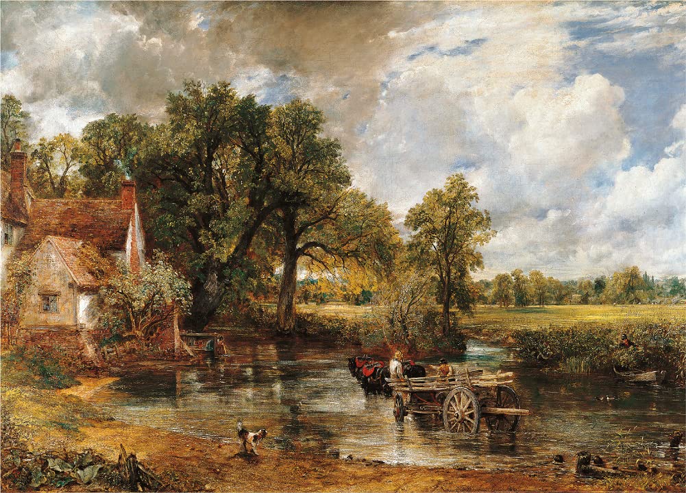 SuperPower® Natural 1000 Piece The Hay Wain by John Constable Famous Canvas Oil Painting Teens Family Adults Games Landscape Jigsaw Puzzles for Creative Home Photo Frame Wall Art Decor