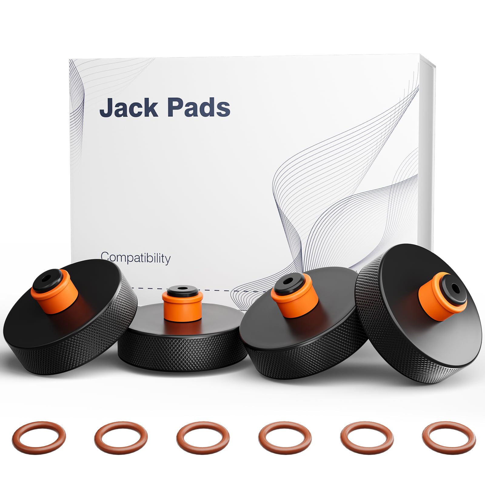 Photo 1 of REEVAA Lifting Jack Pad for Tesla Model Y (New Y Juniper)/3/S/X 2013-2025, Protect Battery and Chassis, 4 Pucks with TPU Material [Extremely Durable and Odorless], Must-Have Tesla Accessories