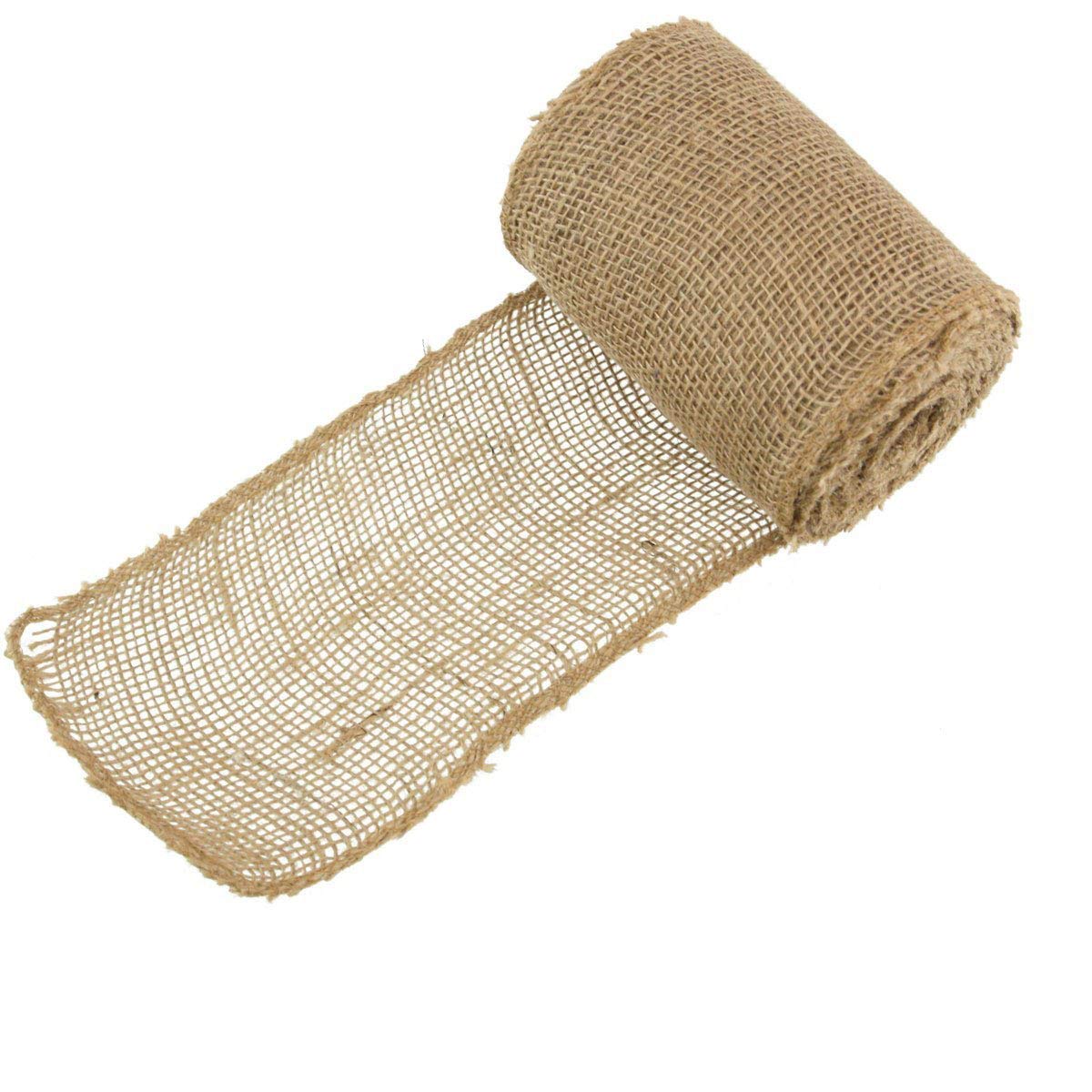 JubileeYarn Burlap Jute Craft Ribbon - 5.5" x 10 Yards - Natural - 3 Rolls