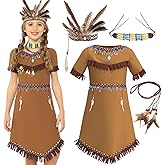 Jococs Novelties Native American Costume Set Native Costume Native Indian Dress Up Cosplay Themed Parties,Set of 4
